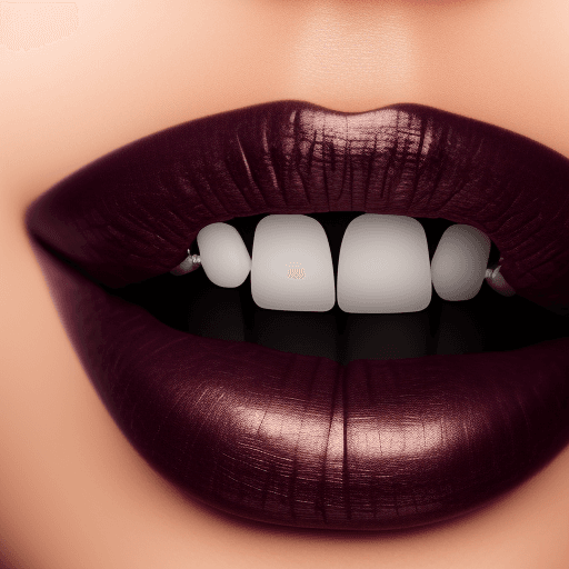 AI generated: high definition, 8k lips, dark maroon lipstick, no face, full mouth, perfect teeth