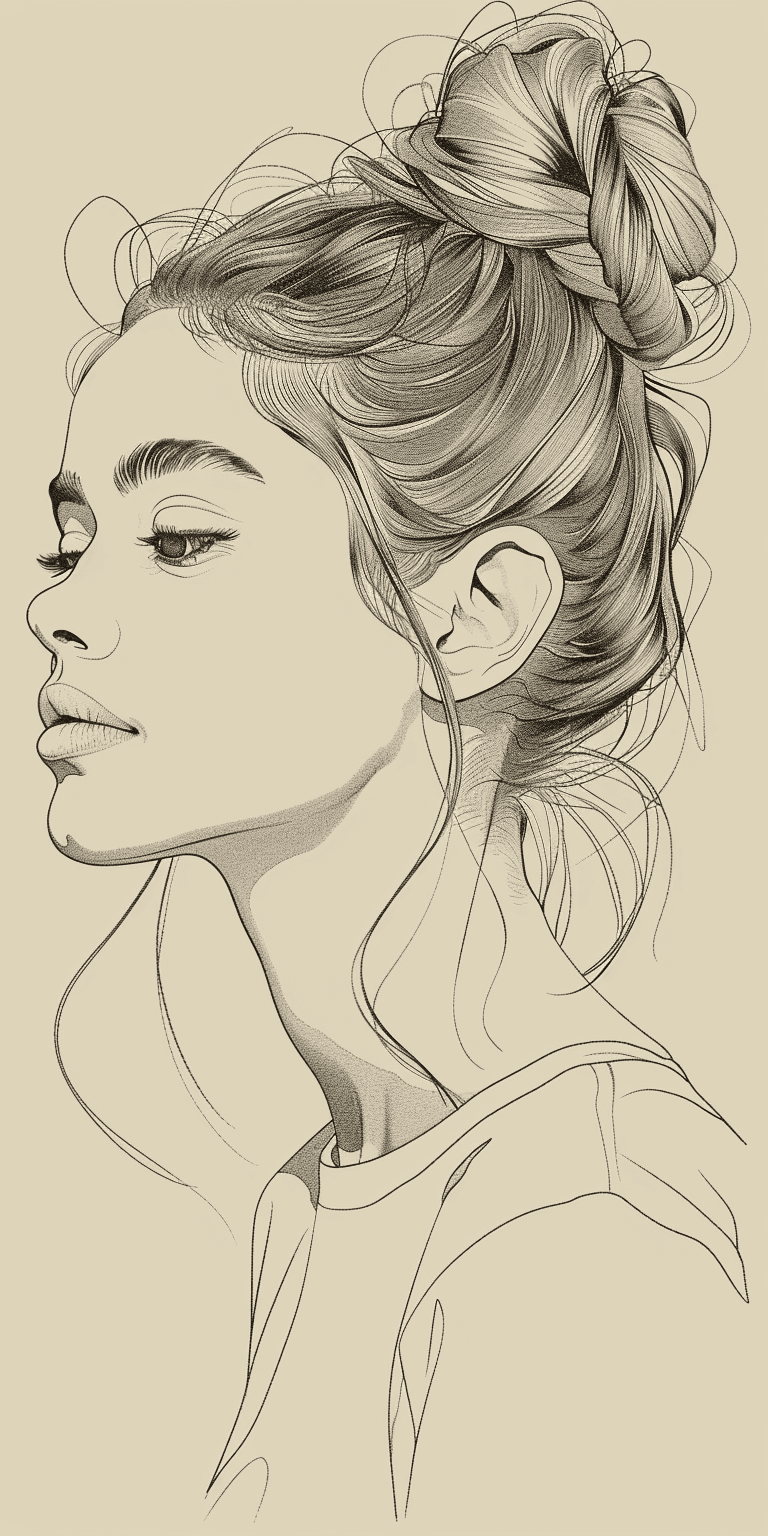 AI generated: A minimalist sketch of a woman, delicate, very basic line drawing, minimal, abstract --ar 1:2 --styl...