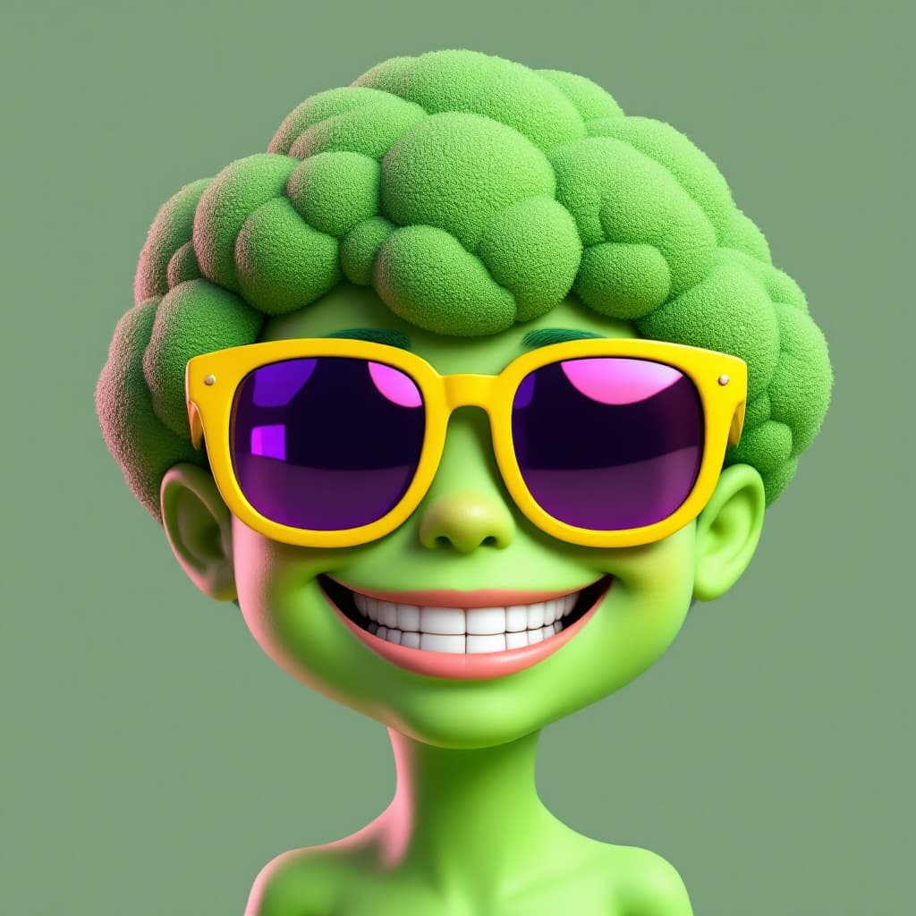 AI generated: Create a highly detailed 3D model of a cartoonish humanoid character with a head resembling a fluffy...