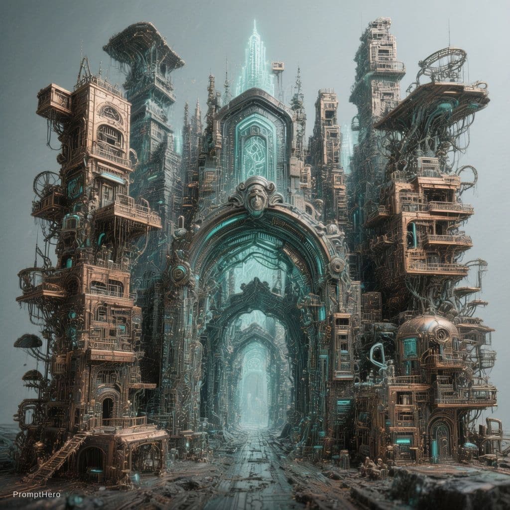 AI generated: the best of the art gallery's, in the style of oliver wetter, alberto seveso, cyberpunk dystopia, da...