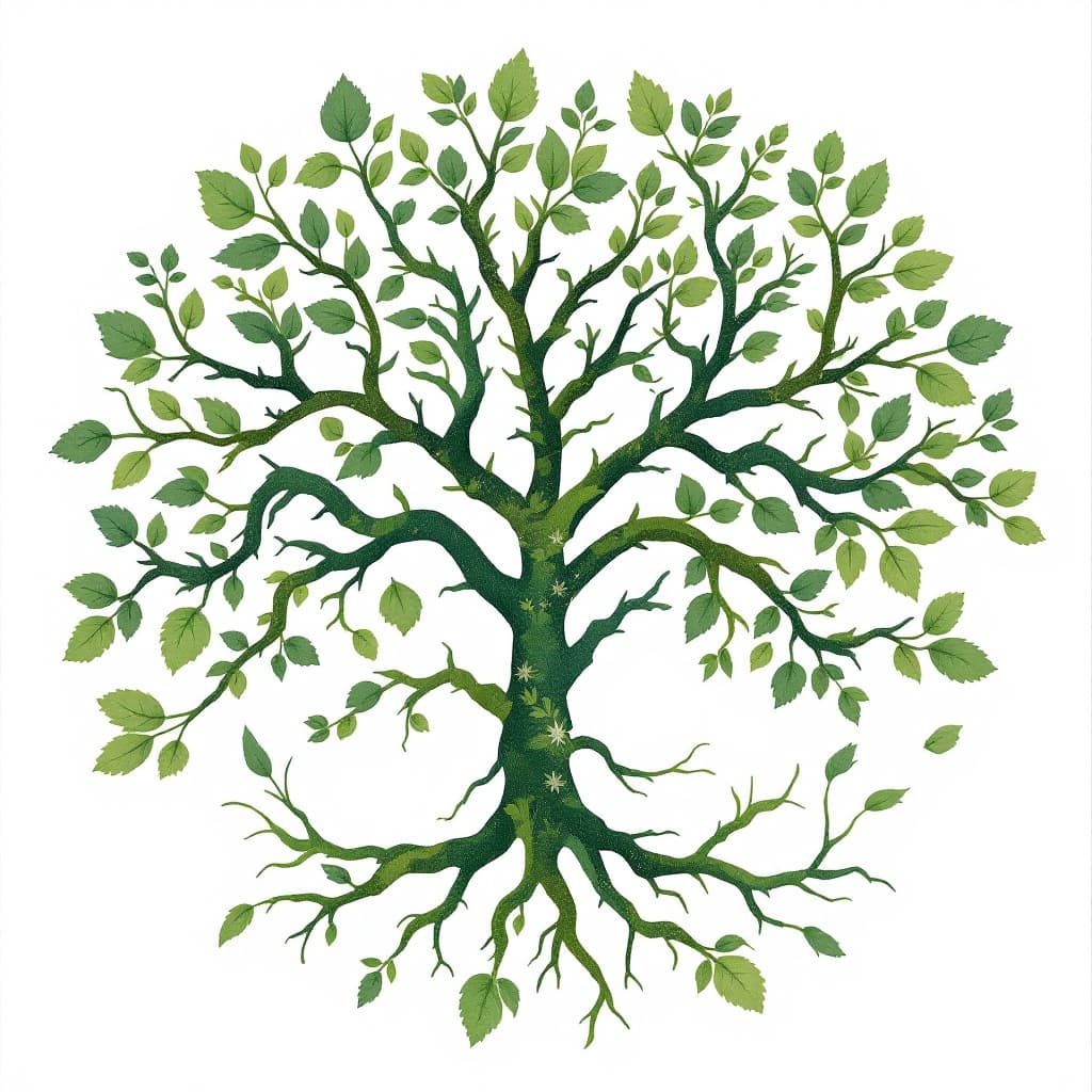 AI generated: symbol for a multidisciplinary congress on pollution and the environment, resembling a rhizome
