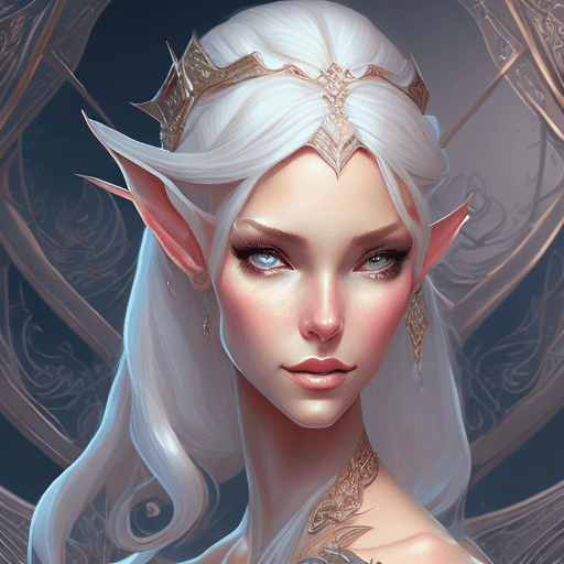 AI generated: mdjrny-v4 style portrait of female elf, intricate, elegant, highly detailed, digital painting, art s...