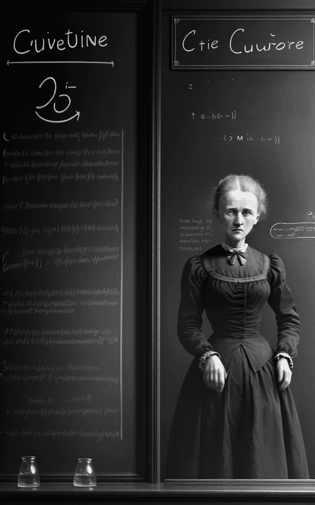 AI generated: This image should portray the significant moment when Marie Curie first met Pierre Curie. Set the sc...