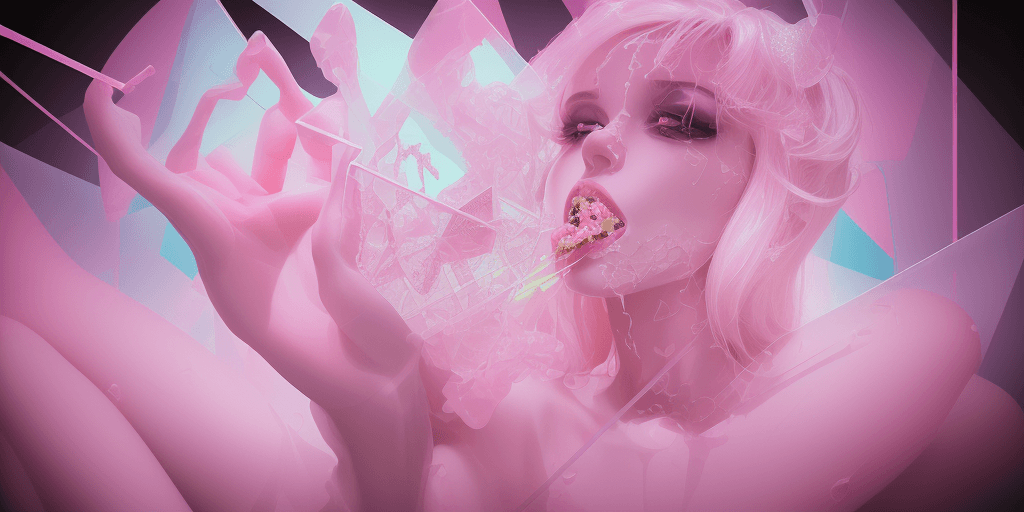 AI generated: ((16k4d bite me swallow me but spit m e out in hell), (Translucent Geometries), Pop Art Vibrancy), 8...