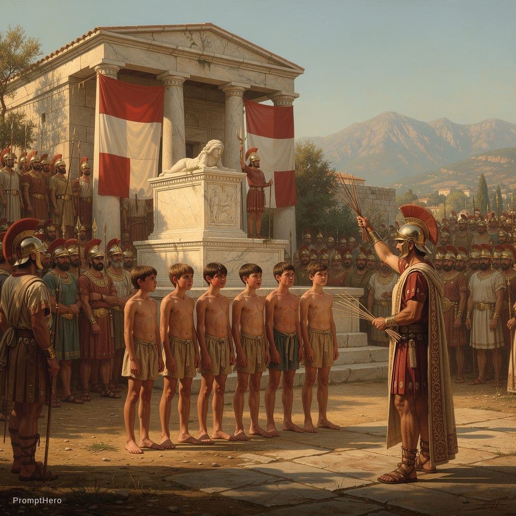 AI generated: No to samą ceremonię biczowania 14 latków podczas orthei