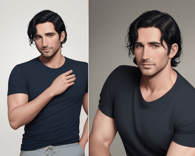 AI generated: create a realistic photo of a [very handsome 35 year old man], with [short, wavy, black hair], [inno...