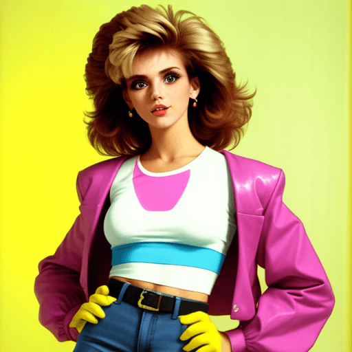 AI generated: woman with the 80s clothes

