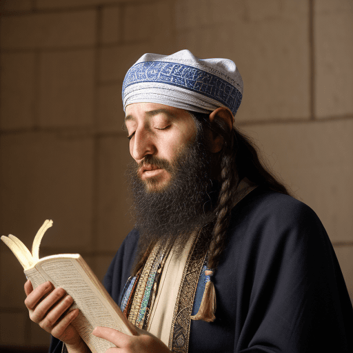 AI generated: Shabbatai Tzvi the  handsome Jewish Messiah, wearing among other things peyot and a Jewish skullcap,...