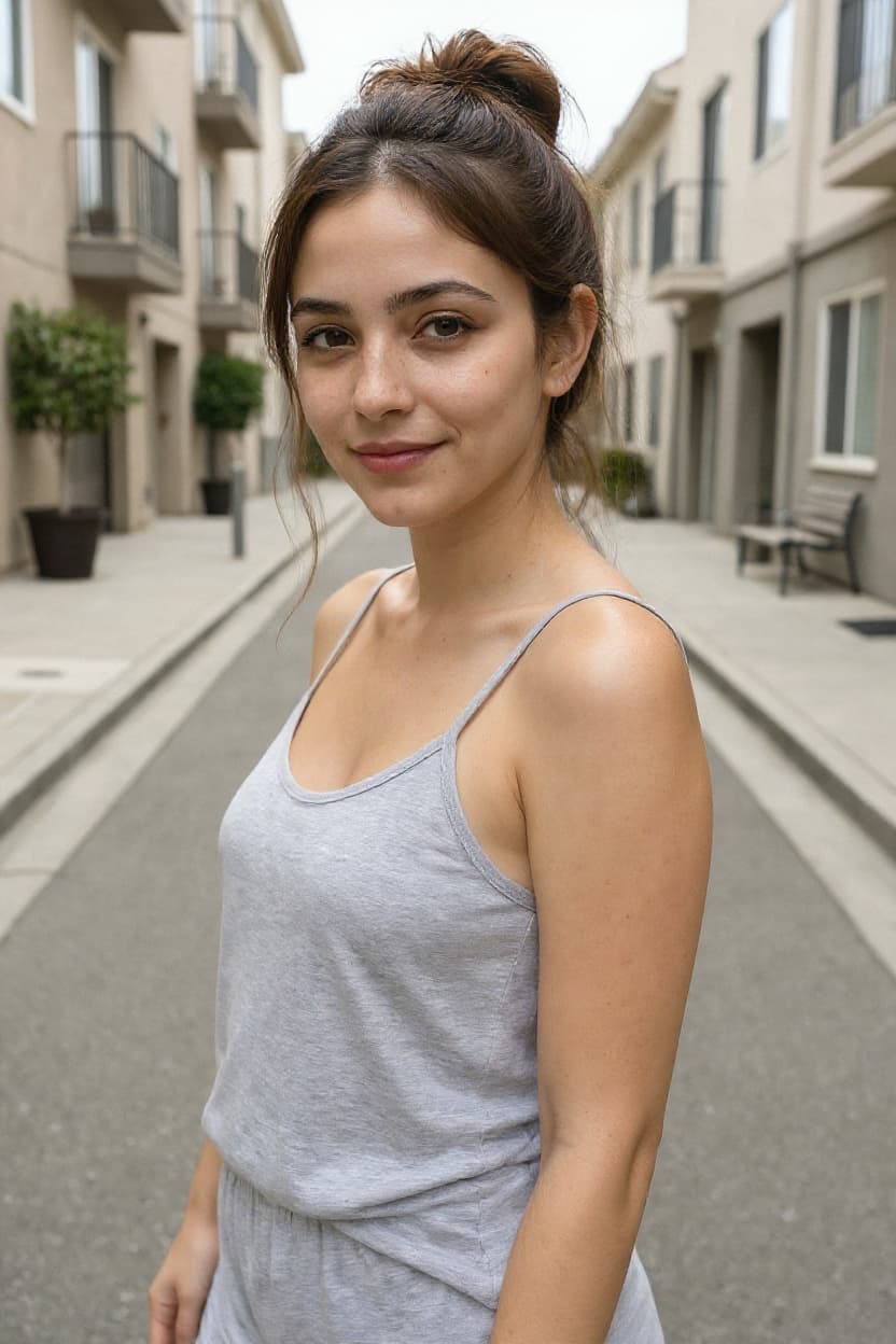 AI generated: Ultra-realistic photographic depiction of Fernanda, a 25-year-old Latina woman with a highly consist...