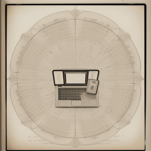 AI generated: Illustration of numbers, math simbols, composing a computer, intricate details 