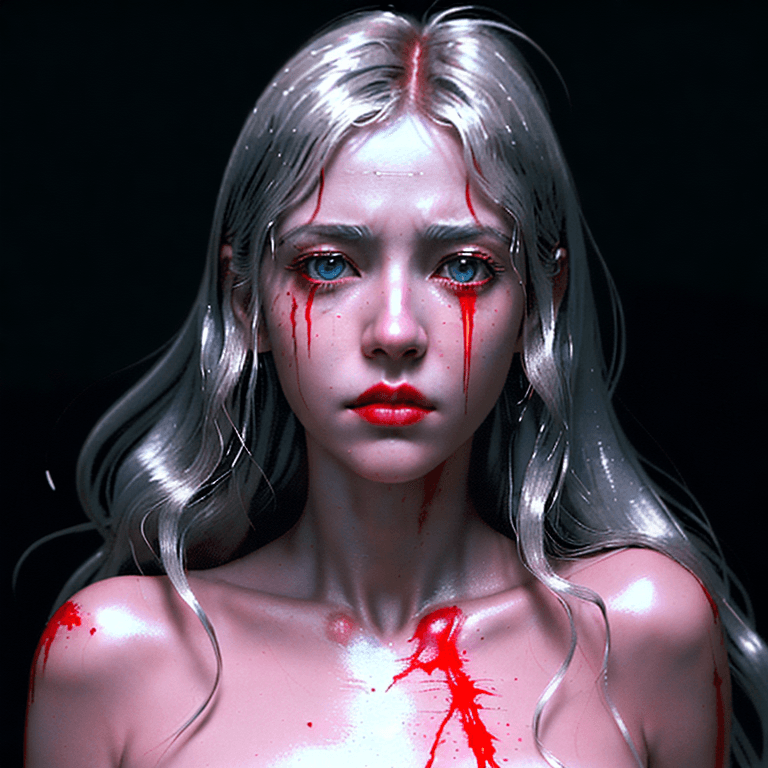 AI generated: an ultra realistic ethereal portrait of a beautiful  female, nightmare on elm street, long retro mes...