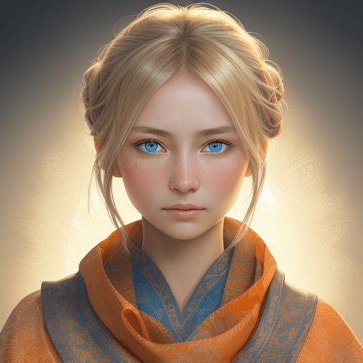 AI generated: A highly detailed portrait of a beautiful Siberian woman with an expression of introspection. She ha...