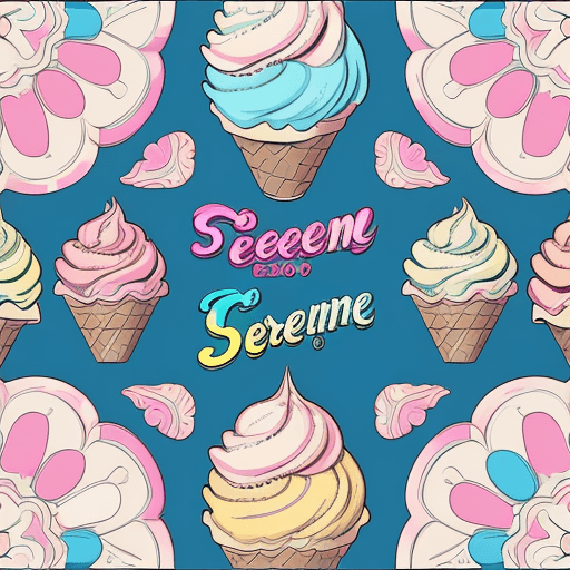 AI generated:  ice cream pattern, vibrant colours, in the style of digital vector art, 6 colours, highly detailed ...