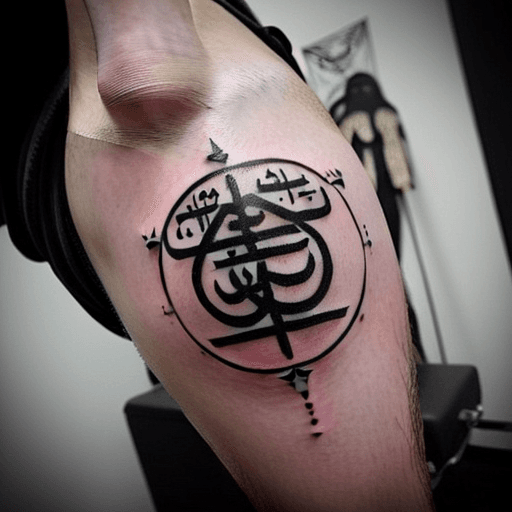 AI generated: cool tattoo that involves, power, arabic culture, and math