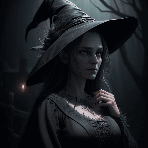 AI generated: Witch, dark, highly detailed, hyper-realistic masterpiece, character design, volumetric lighting, fa...