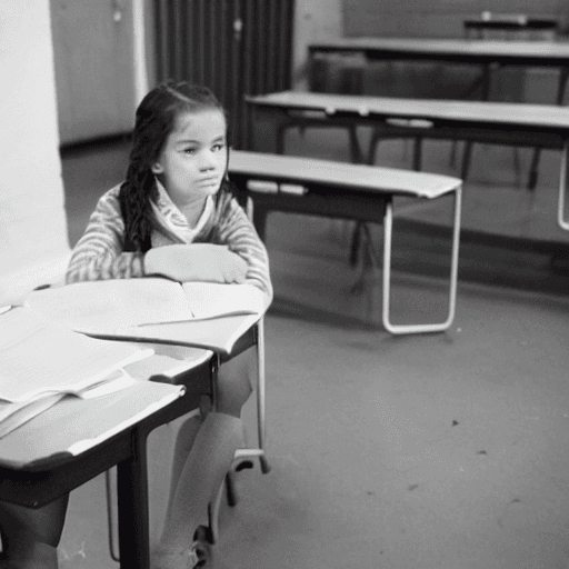 AI generated: a girl,in school