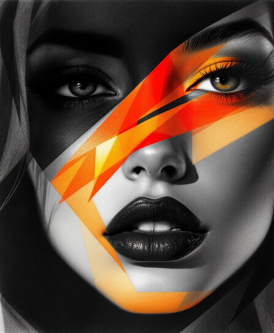 AI generated: A woman’s face in a pencil drawing with two pencils, in the style of Tom Bagshaw, celebrity portrait...