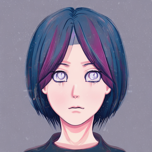 AI generated: Beautiful and attractive girl crying, with teary eyes, with pink hair, soft skin, mature, sitting on...