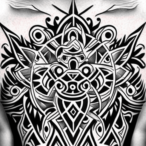 AI generated: Line Tribal tattoo style, Aquarius design, white background, clean background --no skin --no people