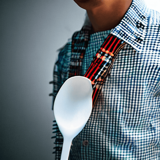 AI generated: Japanese handsome man bringing up a spoon to his mouth
