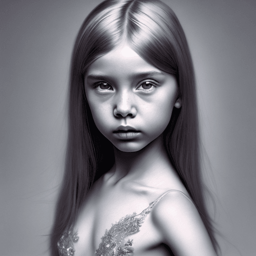 AI generated: photo of a gorgeous little girl in the style of stefan kostic and david la chapelle, coy, shy, allur...