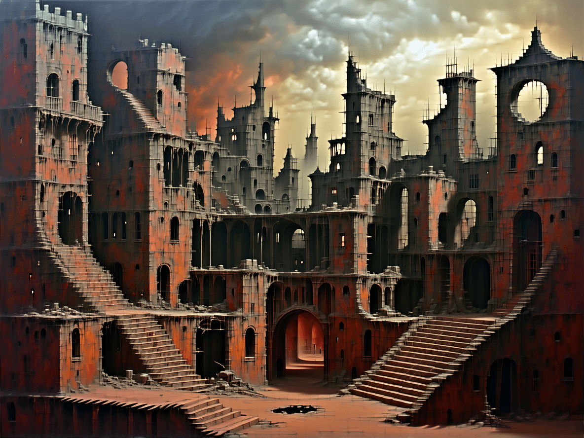 AI generated: /artprompt Sci-fi, (dystopian city imagery:1.7), unsettling, macabre, haunting, (cinematic shot:1.2)...