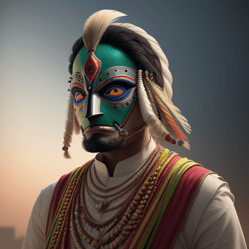 AI generated: an indian man wearing futurstic mask, hper  relalistic, photorealism. cinematic, hyper realism, high...