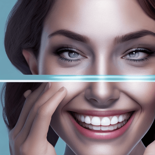 AI generated: an advertisement promo of silicon veneers where girl is smiling 8k