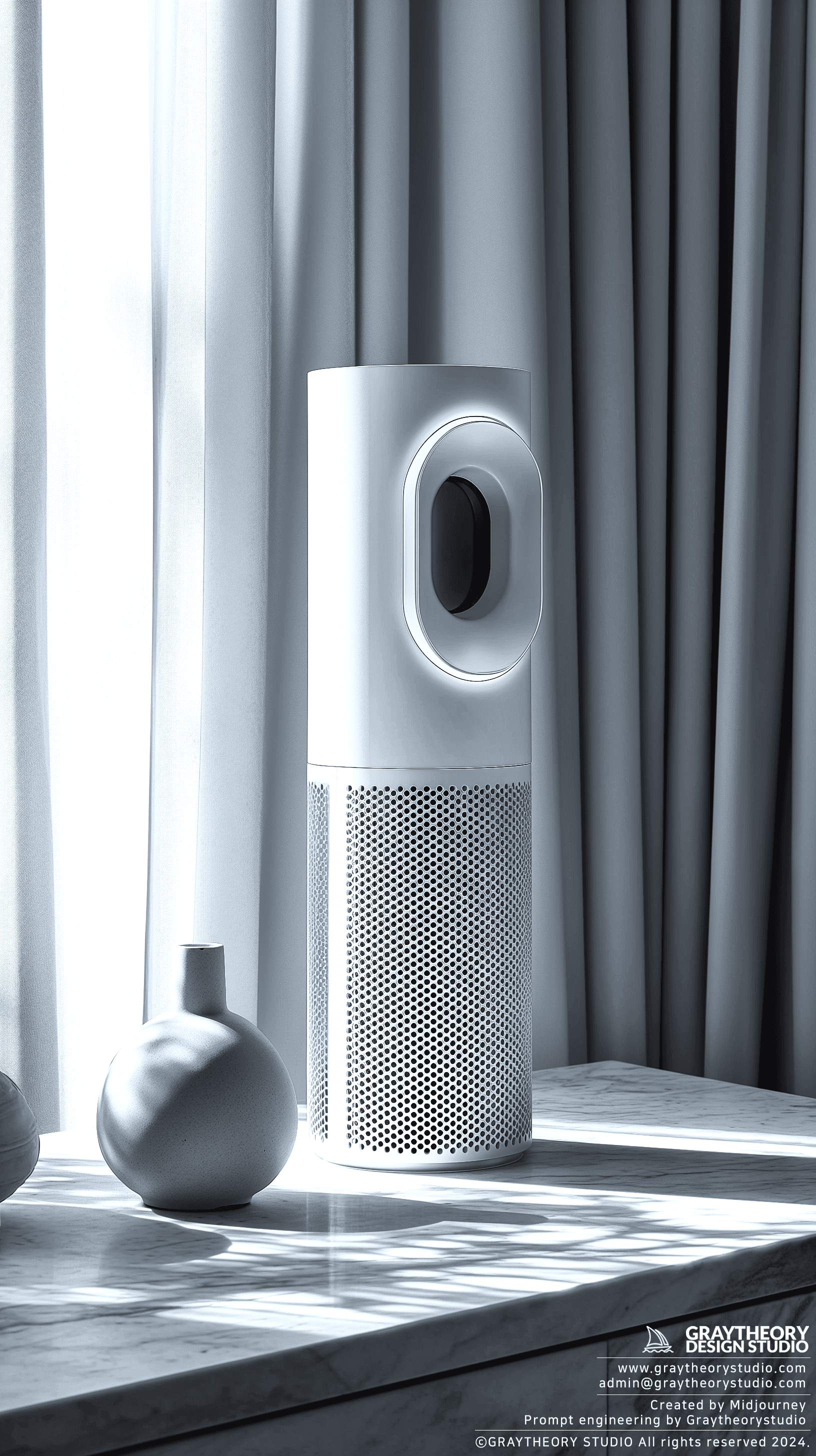 AI generated: Product close-up, Dyson, studio setting, using a 90mm, with lighting bright midday studio environmen...