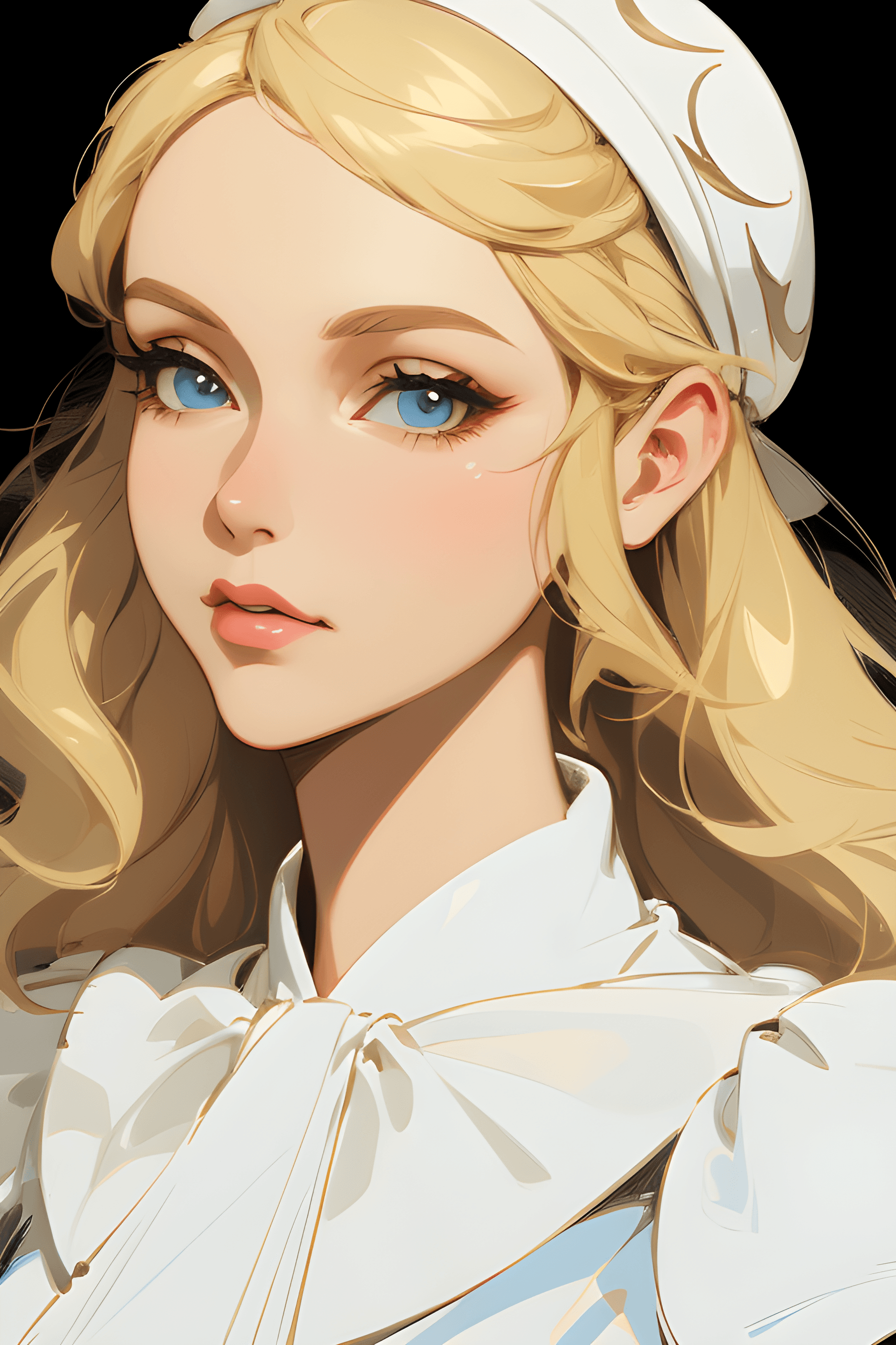 AI generated: a close up of a person wearing a hat, by Yoshihiko Wada, Artstation, digital art, blonde - haired pr...