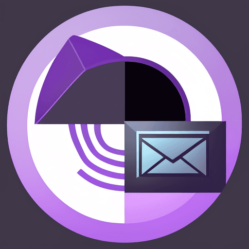 AI generated: a logo for an email encryption app.
The main colors are black and purple.
It should contain a mail e...