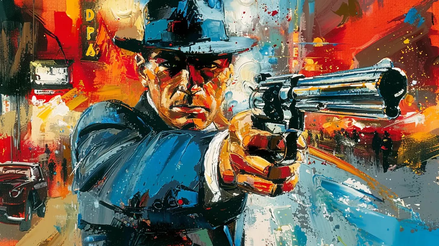 AI generated: art, Mafia war shooting, casino background --ar 16:9 --s 200 --c 20