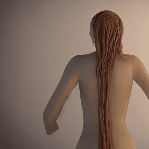 AI generated: photorealism 3d render the beautiful girl standing facing us and iron tentacles peek out from behind...