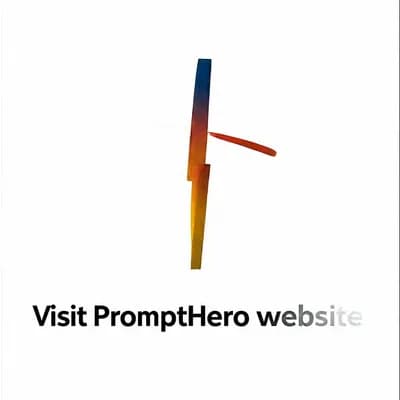 AI generated video: Animate the logo spinning, add: Visit PromptHero website