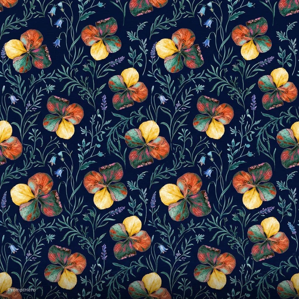 AI generated: high quality, 8K Ultra HD, Liberty pattern Helen Kaminski Provence 10, Seamless patterns, fabric art...