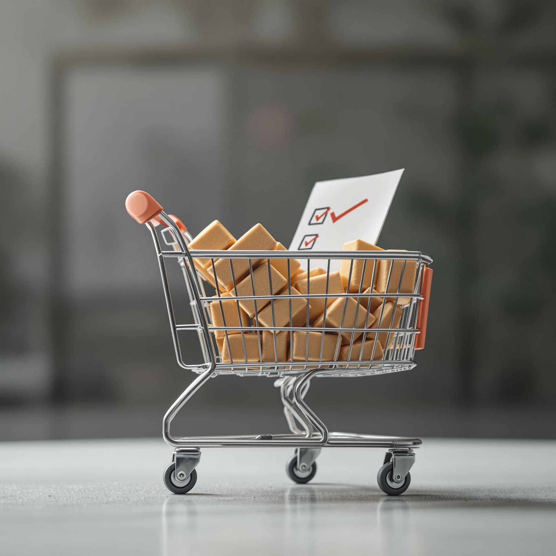 AI generated: shopping cart with a checklist, symbolizing a well-structured shopping tripdslr, ultra quality, shar...