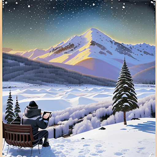 AI generated: escribir la palabra: "SONIO" en la nieve, Paisaje de invierno, montaña nevada, nieve, Pintura románt...
