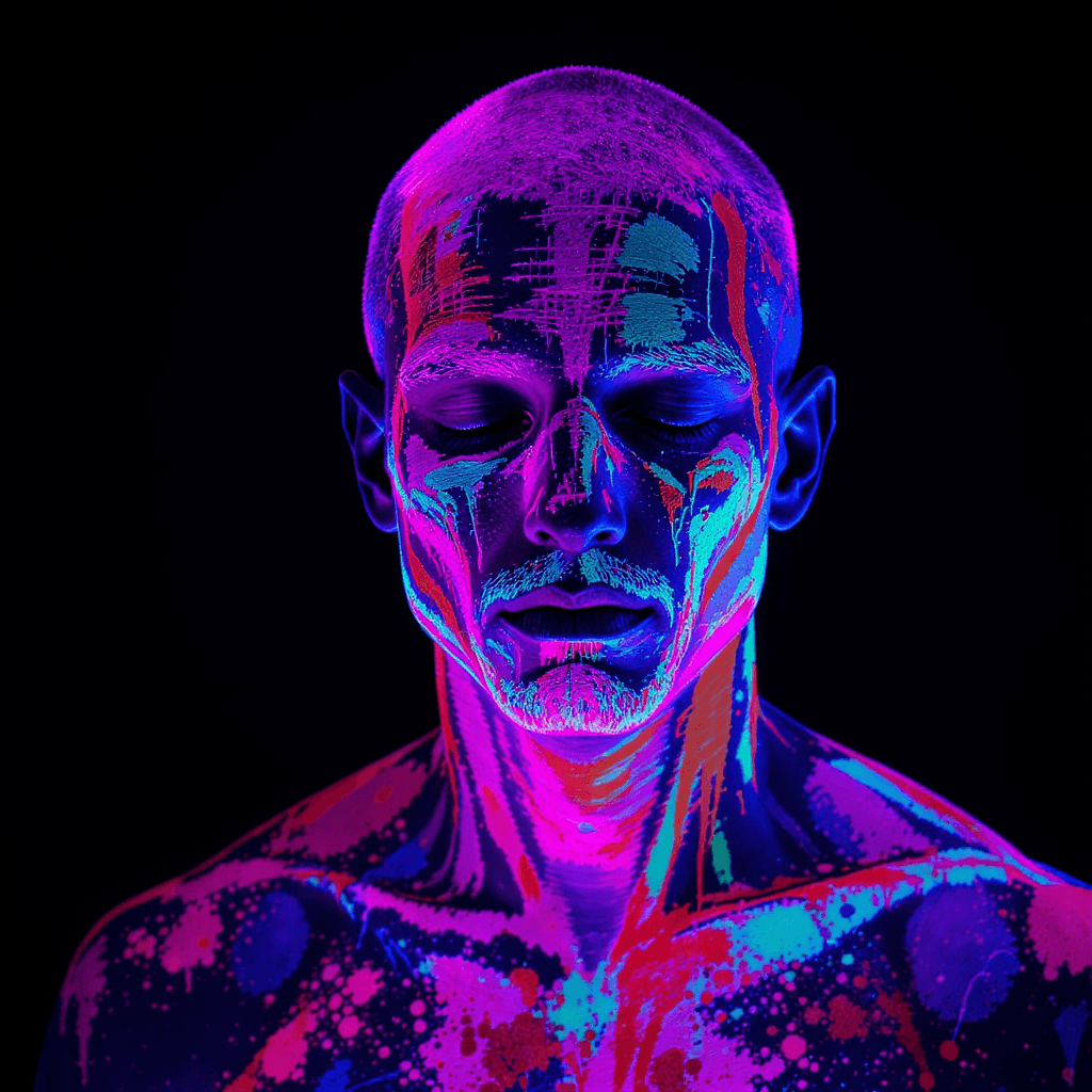 AI generated:  full body ighlyy detailed portrait of a man eith buzz cut hair style with his face and upper body c...