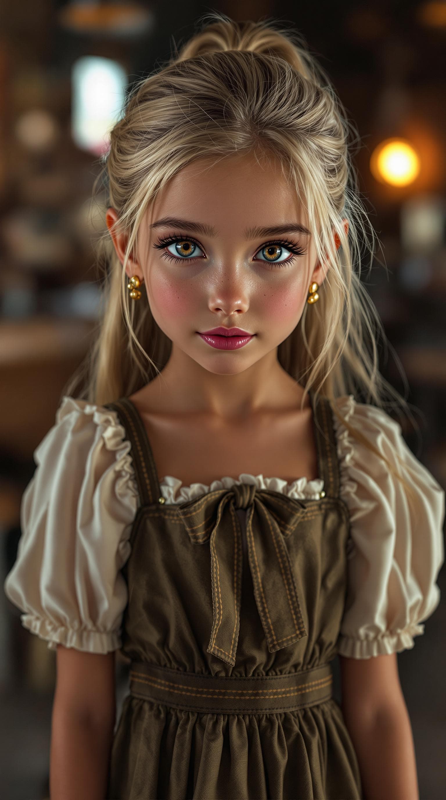 AI generated: a professional photo of a exceptionally beautiful girl in the world (age 7), (seven year old), highl...