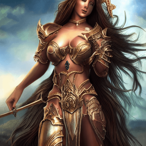 AI generated: Goddess full body portrait, skimpy armor, cinematic, hyper realism, high detail, fantasy, nature