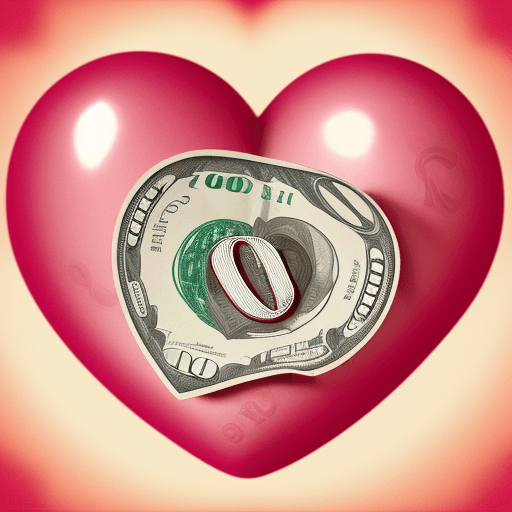AI generated: heart with dollars inside, in 8k beating