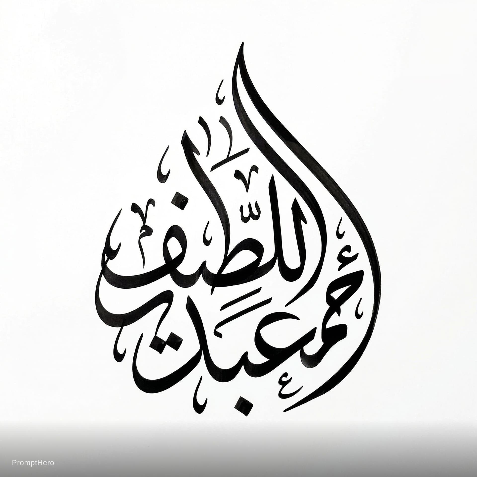 AI generated: A logo in elegant Arabic calligraphy featuring the words "أحمد عبد اللطيف," written in Thuluth scrip...