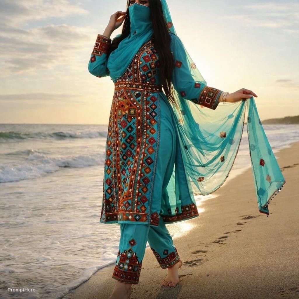 AI generated: Walking on the beach 