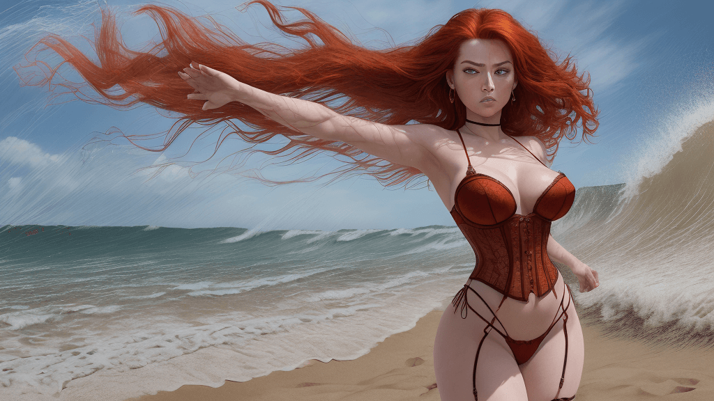AI generated: Akira Kurosawa-inspired portrait, physical rendering of a woman leaving an ethereal trail of energy ...