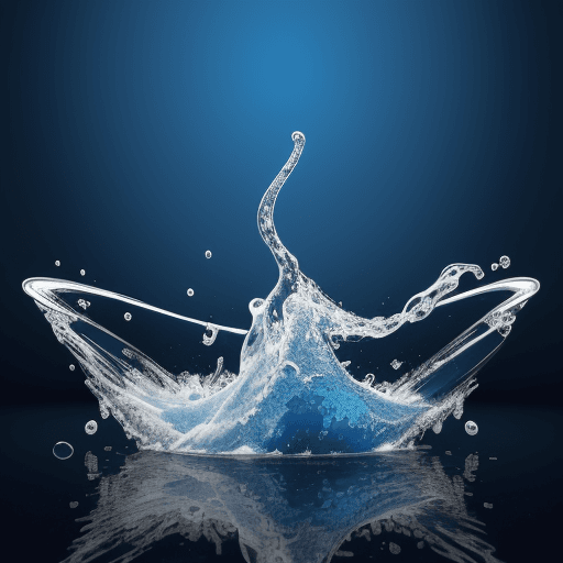 AI generated: a poster 3d realistic image of a The liquid. The image has a blue background and is 