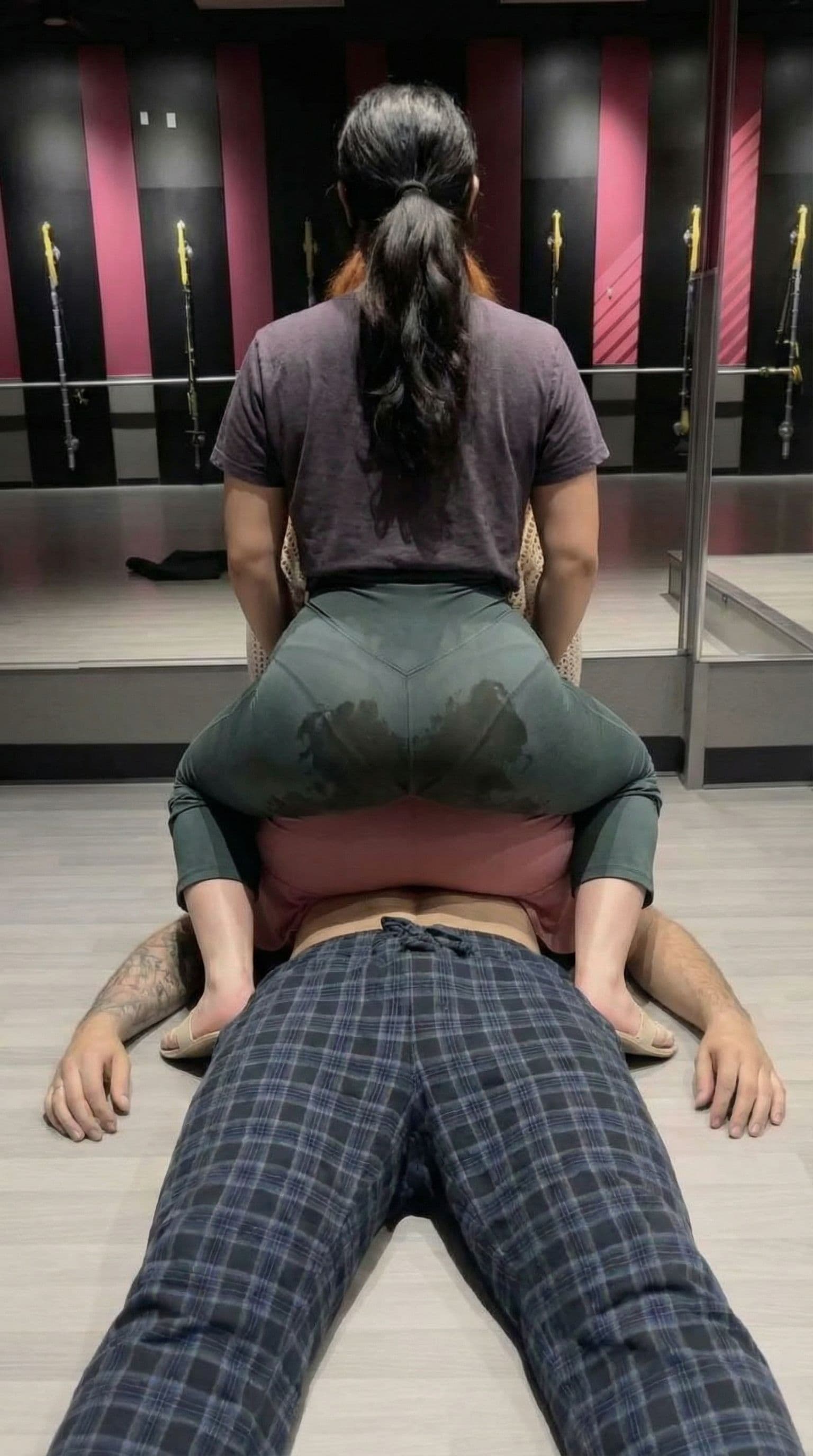 AI generated: Make the second woman sit on him y Too