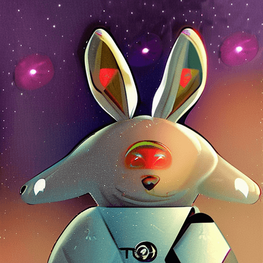 AI generated: ultra realist, 16k, sci-fi, space rabbit, chunky cute rabbit, very cute