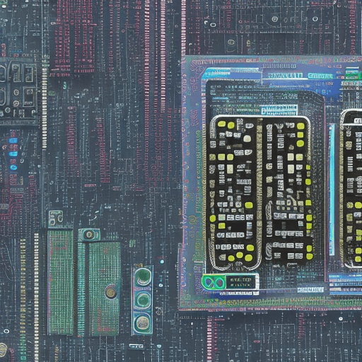 AI generated: microscopic community living on a circuitboard:: hyperrealisitc circuitboard:: 8k