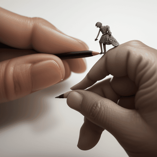 AI generated: Focusing on the meticulous execution of each piece in the miniature sculptures by Salavat Fidai Sala...