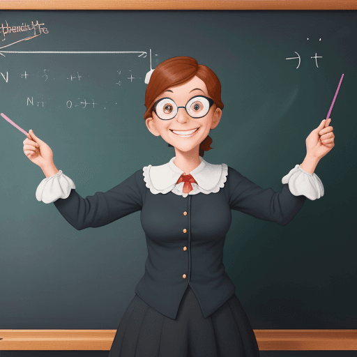 AI generated: "Create an animated Disney-style scene with a warm-hearted teacher, adorned with glasses, positioned...
